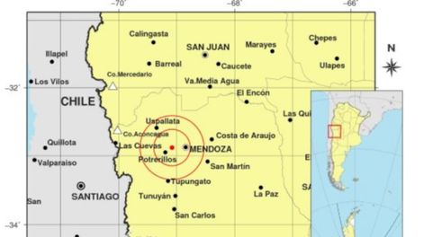 el sismo tuvo epicentro en potrerillos. - Captura de pantalla / INPRES