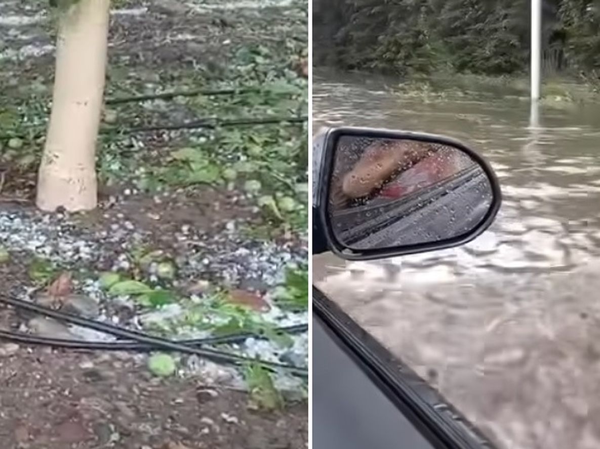 Fuerte temporal con granizo en Tupungato