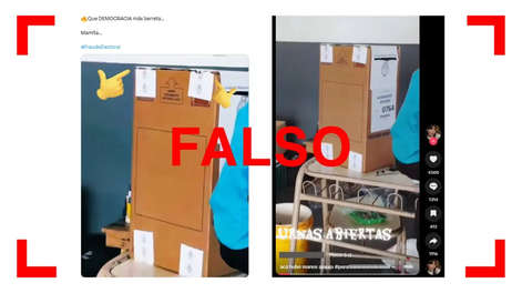 La foto de una urna con dos cintas rotas no prueba fraude electoral: otra faja más ancha garantiza seguridad