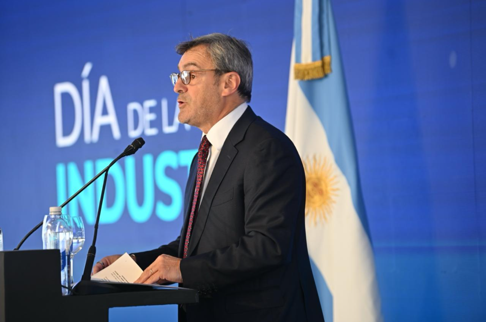 Martín Rappallini, presidente de la Unión Industrial Argentina (UIA), en su discurso por el Día de la Industria