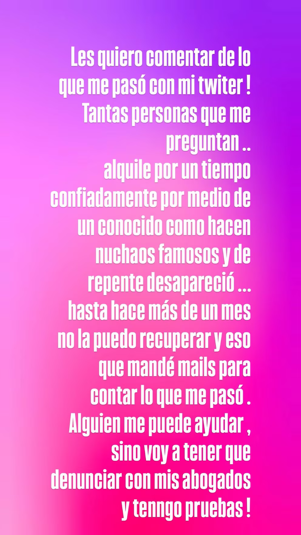 El comunicado de Karina Jelinek.