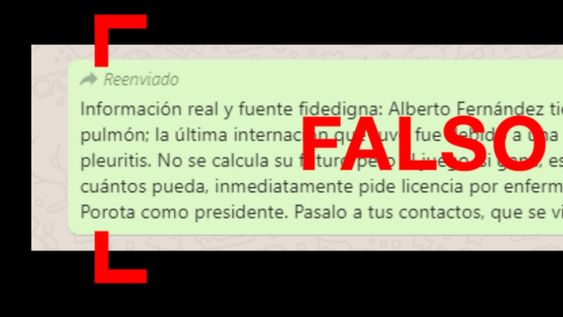 Viral en WhatsApp: es falso que Alberto Fernández fue diagnosticado con cáncer de pulmón Viral en WhatsApp: es falso que Alberto Fernández fue diagnosticado con cáncer de pulmón