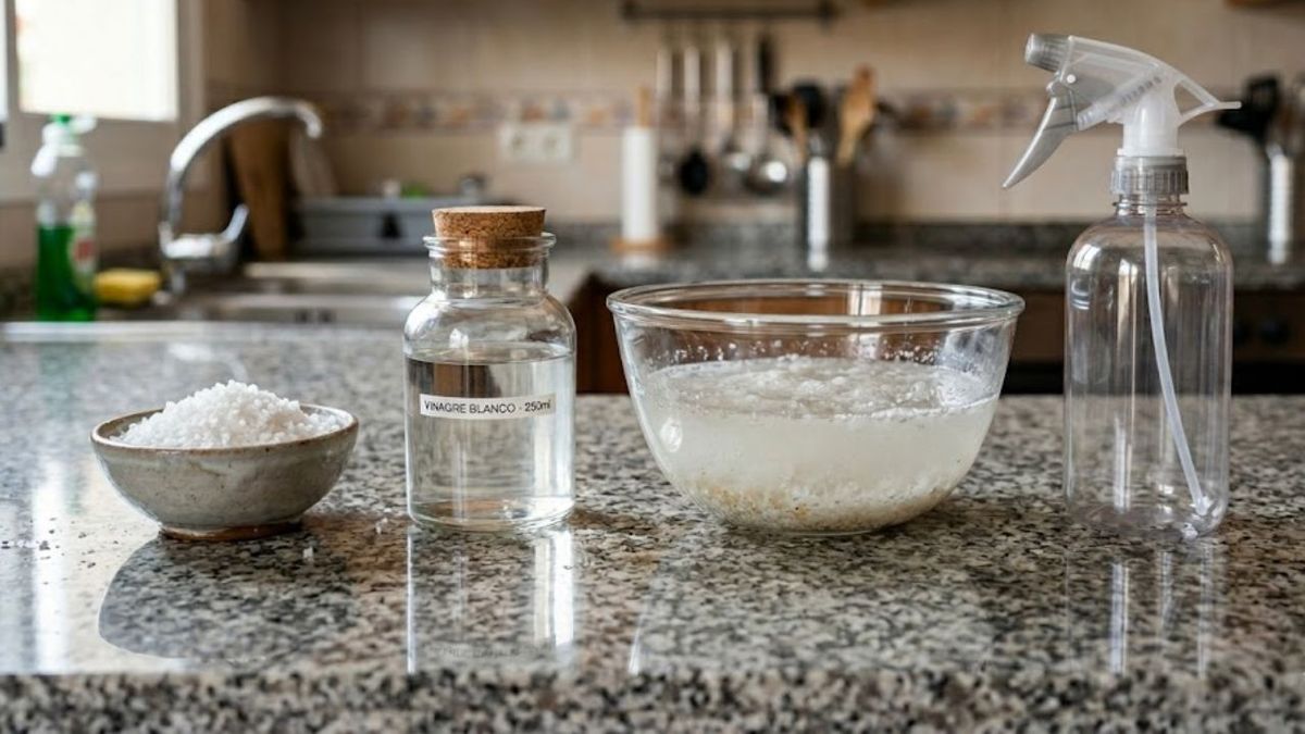 Mezclar sal gruesa y vinagre para limpiar la entrada de casa: por qué se recomienda y para qué sirve