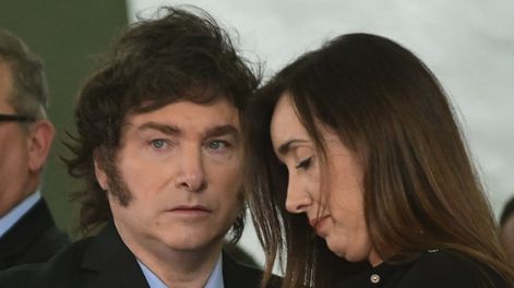 Milei contra Victoria Villarruel (Foto Clarín)