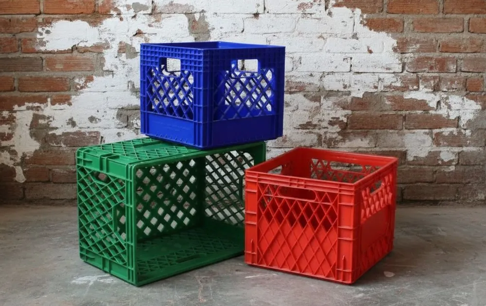 Con algunos elementos podrás convertir estos cajones de plástico.