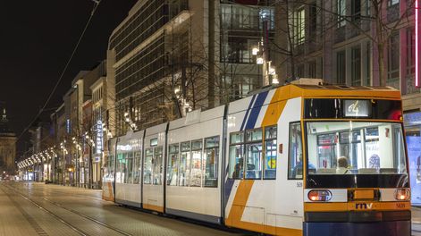 Strassenbahn, el tranvía de Mannheim (sureste de Alemania).&nbsp;