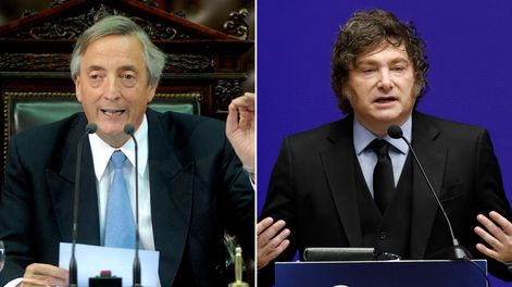Néstor Kirchner y Javier Milei