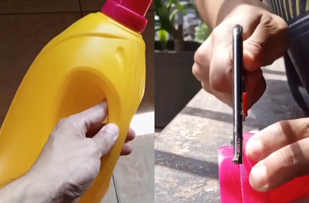 Un jardinero mostró como transformar una botella de lavandina para dar solución al jardín.&nbsp;