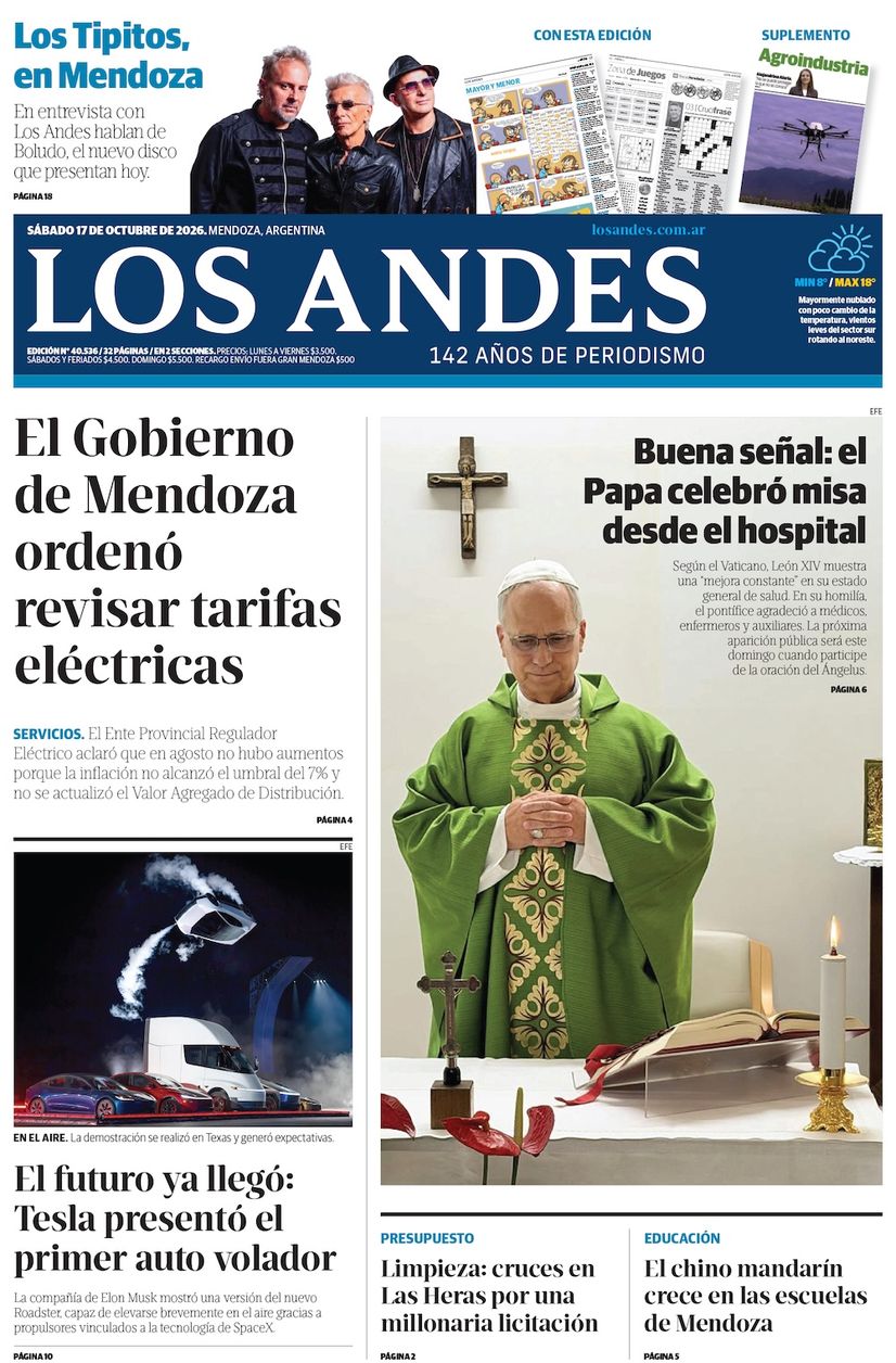 Tapa Los Andes 17-10-2026