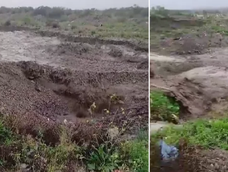 Las imágenes muestran la fuerza del agua y el peligro que representan las crecidas repentinas en arroyos.