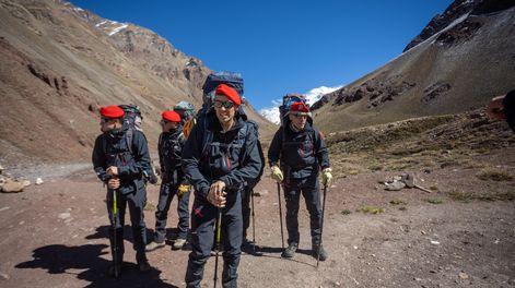 La Patrulla de Rescate y Auxilio de Montaña (UPRAM) de la Policía de Mendoza que trabaja en el Parque Provincial Aconcagua