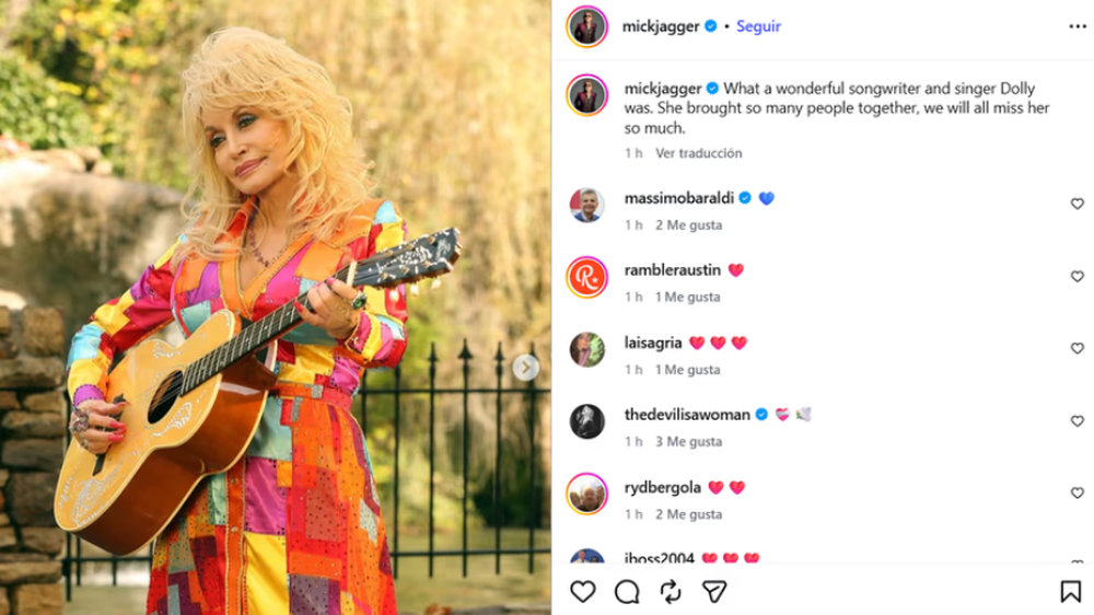Mick Jagger despidió a Dolly Parton