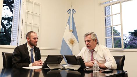 El ministro de Economía, Martín Guzmán, junto al presidente de la Nación, Alberto Fernández.