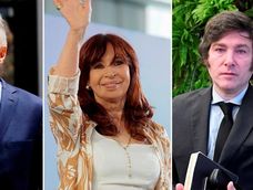 Mauricio Macri, Cristina Kirchner y javier Milei.
