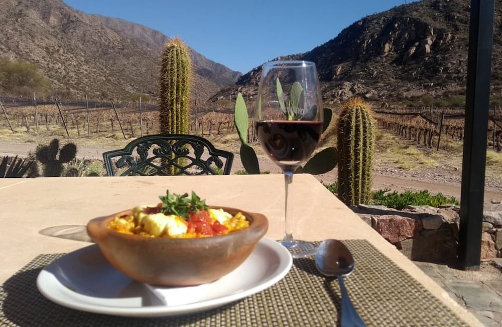 El restaurante de Bodega Chañarmuyo es sinónimo de recetas ancestrales de montaña, elaboradas con productos de estación y  de su propia huerta orgánica.