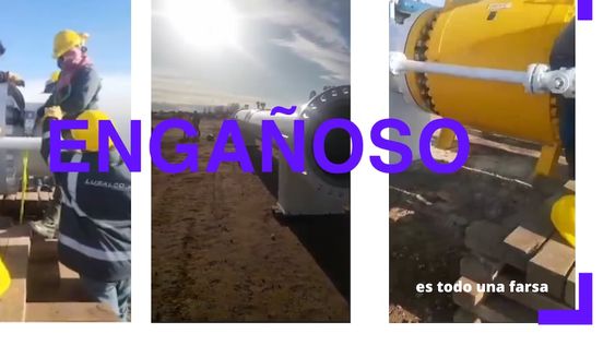 Captura del video del gasoducto Néstor Kirchner que circuló en WhatsApp, TikTok, Twitter y otras plataformas. Captura del video del gasoducto Néstor Kirchner que circuló en WhatsApp, TikTok, Twitter y otras plataformas.