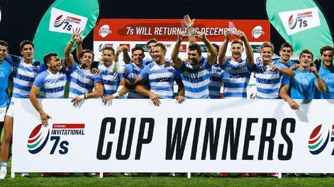 El seleccionado argentino de rugby seven, Los Pumas 7s gritó campeón en Dubai. / Gentileza.