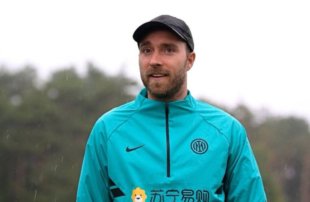 Christian Eriksen en el entrenamiento de Inter (Prensa Inter)