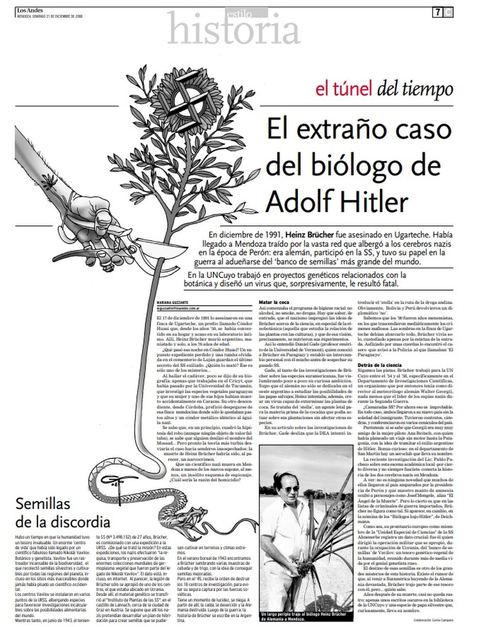 El artículo publicado en Los Andes el 21 de diciembre de 2008. 