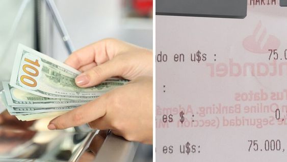 Un error en cajero casi le cambia la vida a una usuaria de Twitter: depositó 75.000 pesos y le acreditaron la misma cifra en dólares. Foto: captura Twitter.