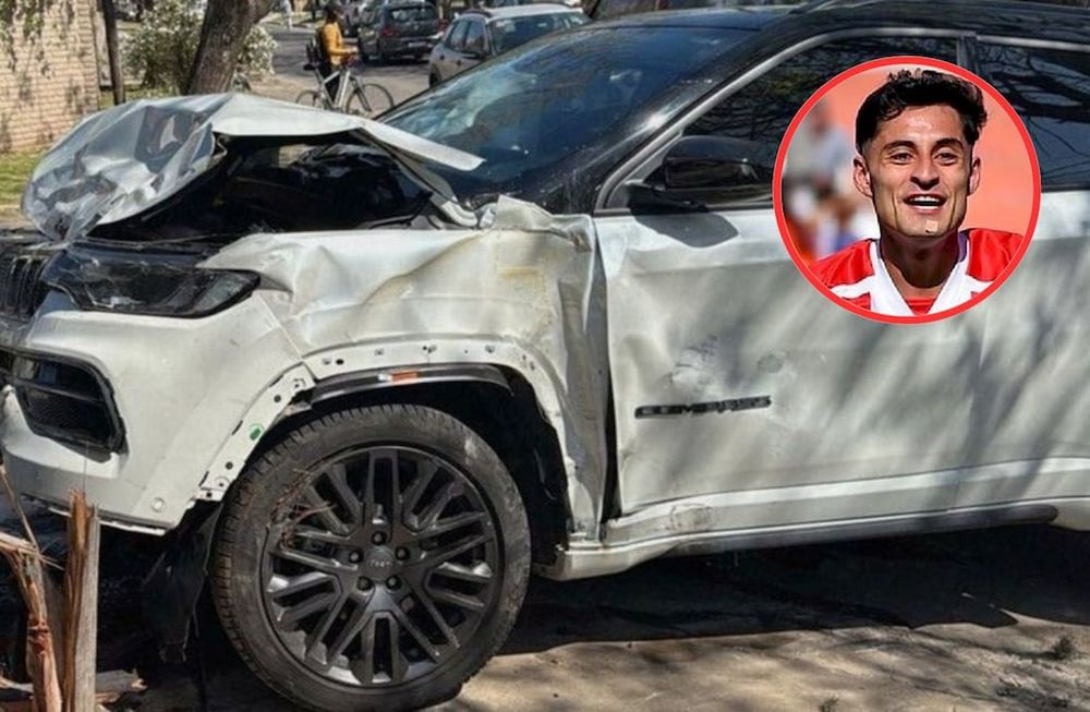 El futbolista de Estudiantes de La Plata sufrió un accidente de tránsito. Foto: X