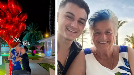 Ella tiene 76 años y él 19 y apostaron al amor. Foto: Web