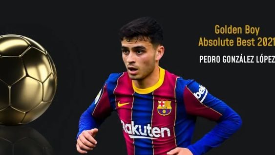 El jugador del FC Barcelona Pedri ganó el premio Golden Boy 2021 que otorga Tutto Sports, al mejor jugador Sub-21 del año de Europa./Twitter