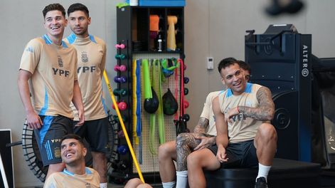 El clima de la Selección Argentina es fanástico. Y disfrutan a Messi en cada momento. / Gentileza.
