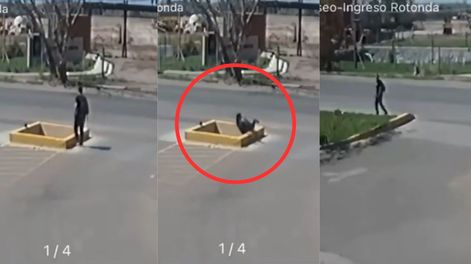 Se lo tragó la tierra cuando caminaba en Guaymallén y sorprendió cuando volvió a aparecer