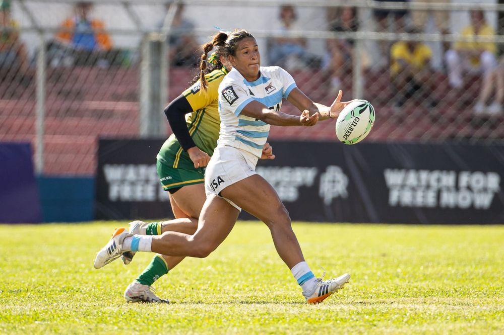 Rugby. Sofía González con la guinda en el lance ante Brasil.&nbsp;