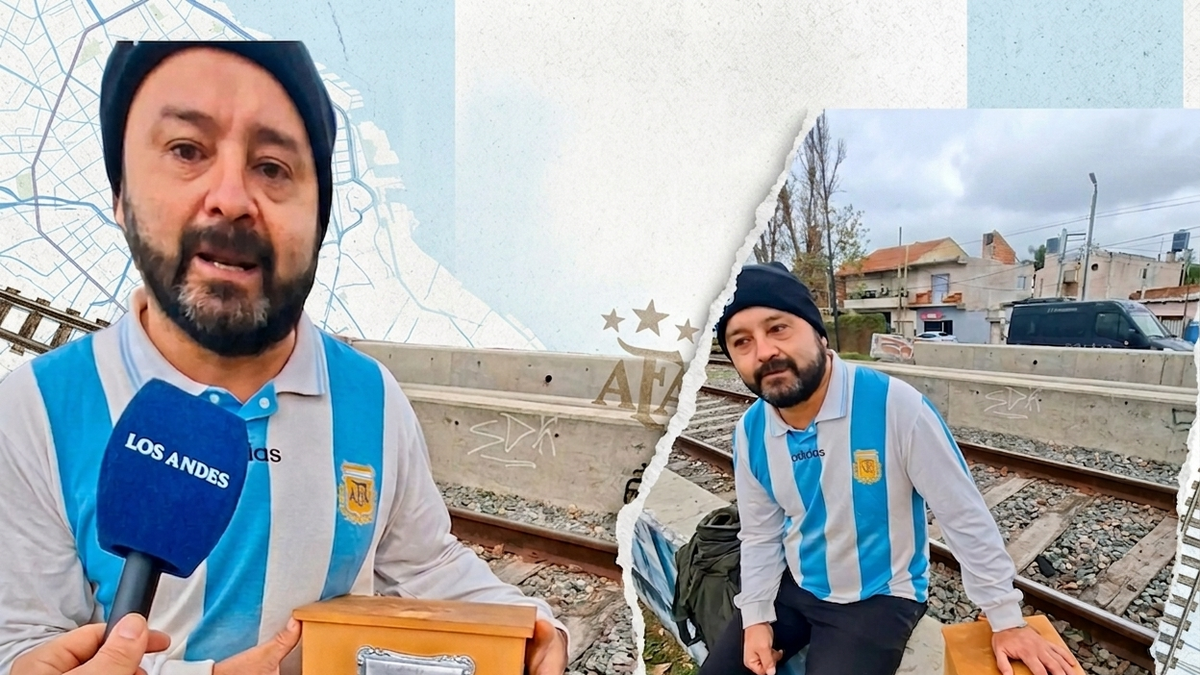 Un hombre solo en las vías con una urna: la emotiva historia