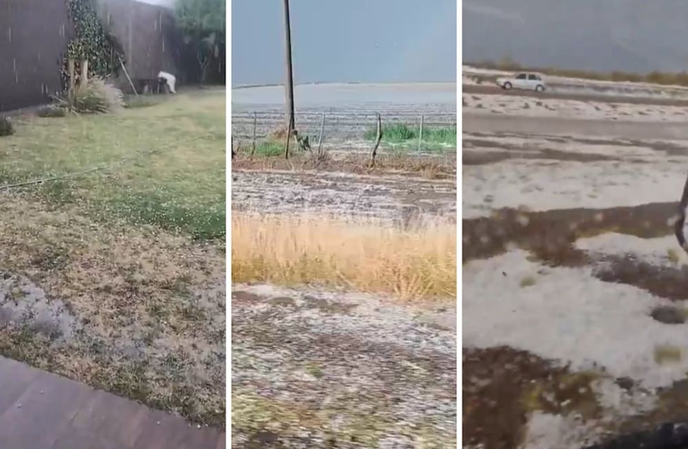 Una fuerte tormenta de lluvia y granizó afectó a varias localidades de Tunuyán, Tupungato y San Carlos.