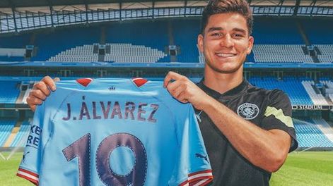 El cordobés Álvarez ya es ídolo en el Manchester City. / Gentileza.