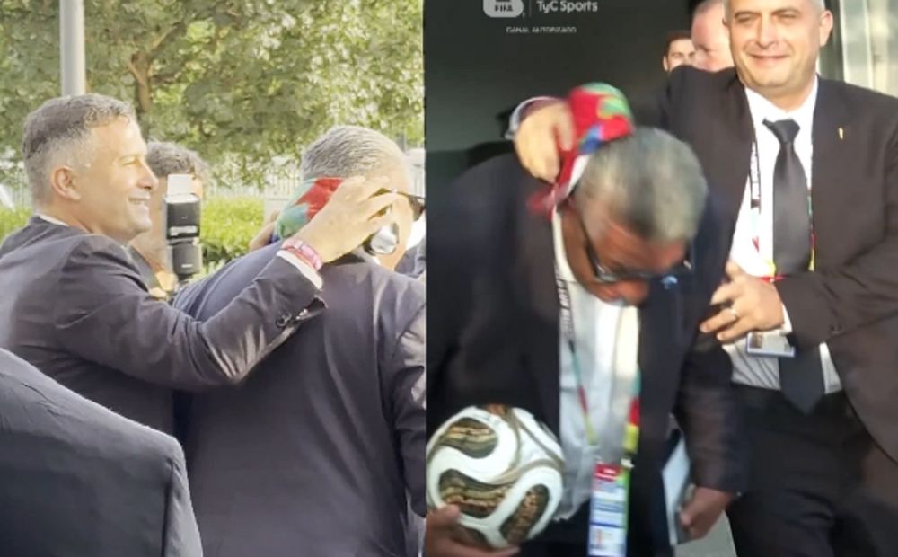 El Chiqui Tapia se hace secar la nuca y recrea su meme tras el triunfo de Argentina ante Inglaterra