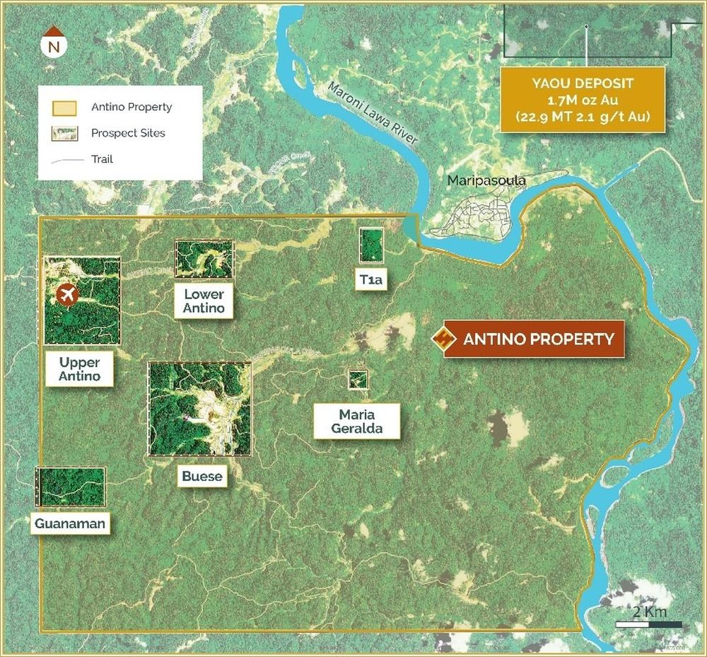 &nbsp;Mapa del &aacute;rea del Proyecto de Oro Antino