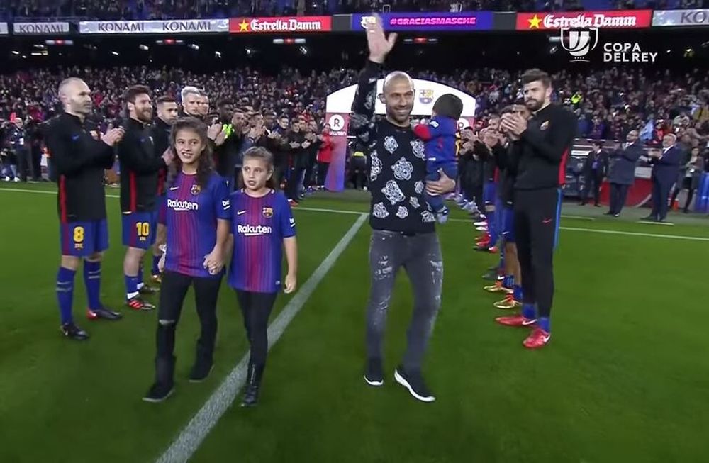 Mirá la emotiva despedida de Mascherano en el Camp Nou