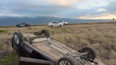 Una mujer resultó herida tras volcar en Ruta 7, Luján de Cuyo
