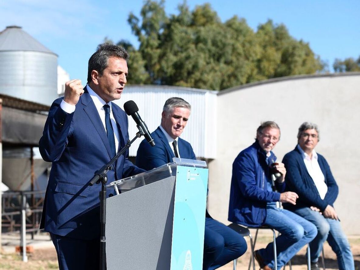 El ministro de Economía, Sergio Massa, habló sobre política partidaria durante un acto con ganaderos. Foto: Twitter Sergio Massa