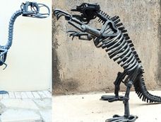 arte prehistorico y reciclaje: inaugura una muestra de paleoarte en el museo cornelio moyano
