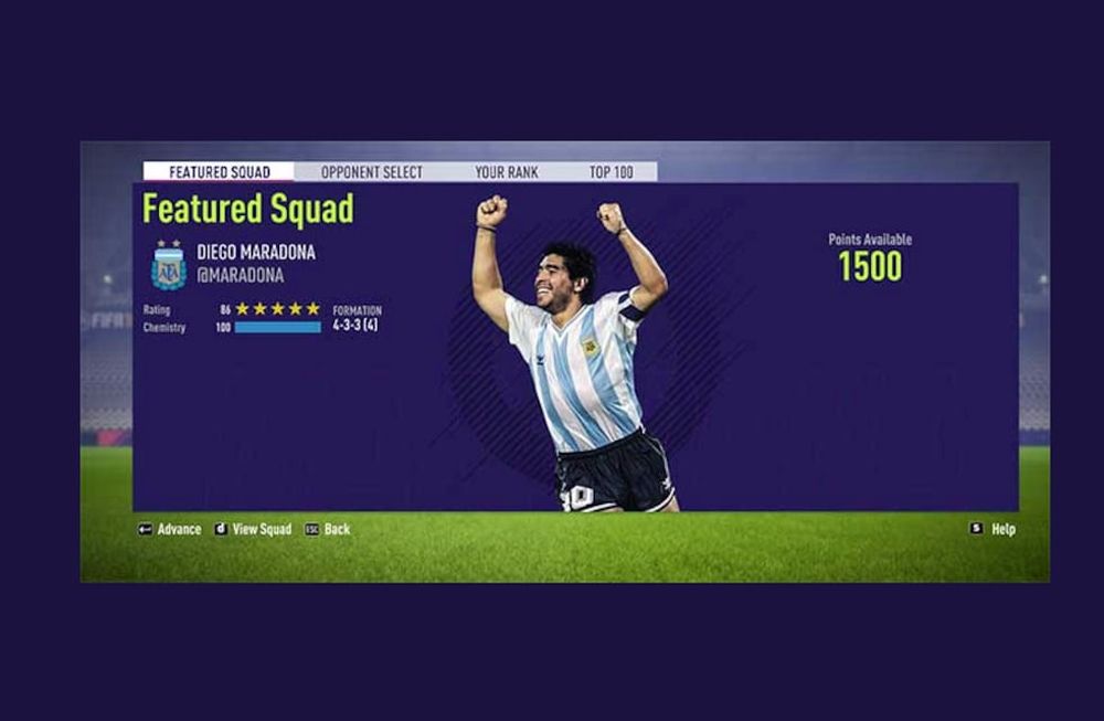 Maradona presentó su equipo ideal en el juego FIFA: no están Agüero ni Higuaín