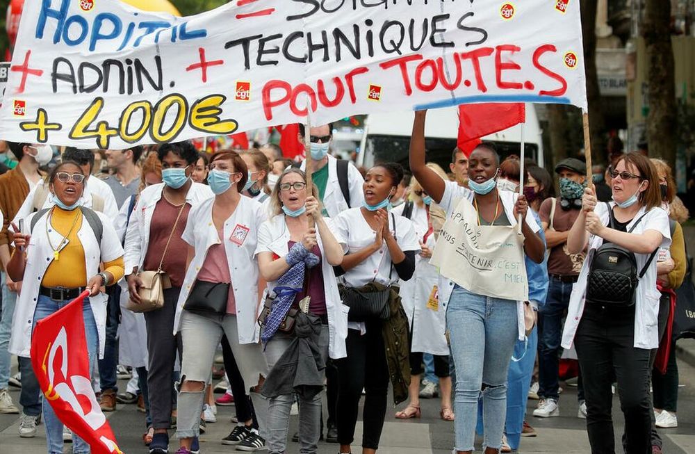 Protestas del personal de salud en Francia