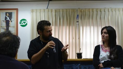 Los Andes | Presión. Juan Grabois, y la referente cordobesa de su espacio, Constanza San Pedro. La presión del dirigente llegó al Gobierno a implementar un nuevo plan social.