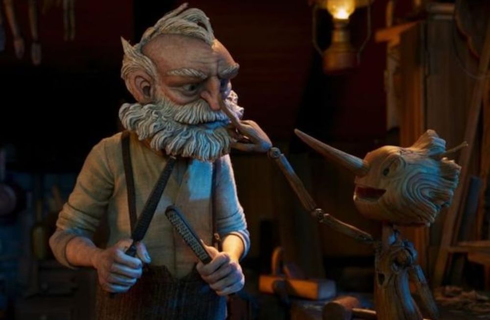 Geppetto y Pinocho, según la técnica del stop motion de Guillermo del Toro. Foto: Netflix.
