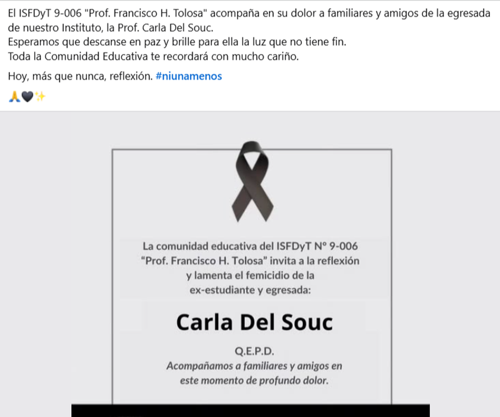 Los conmovedores mensajes en las redes para despedir a la docente asesinada por su ex.