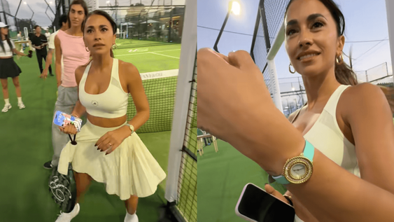 El polémico reloj de Antonella Roccuzzo. El polémico reloj de Antonella Roccuzzo.