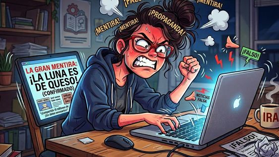 El 93% de la población cree que el fenómeno de las fake news es frecuente y reacciona. Imagen: creación de IA Gemini.