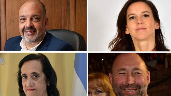 Candidatos a intendentes: Néstor Majul y Mercades Rus (arriba) para Maipú. Norma Trigo y Gustavo Pinto buscan volver a Santa Rosa y La Paz, respectivamente (abajo).