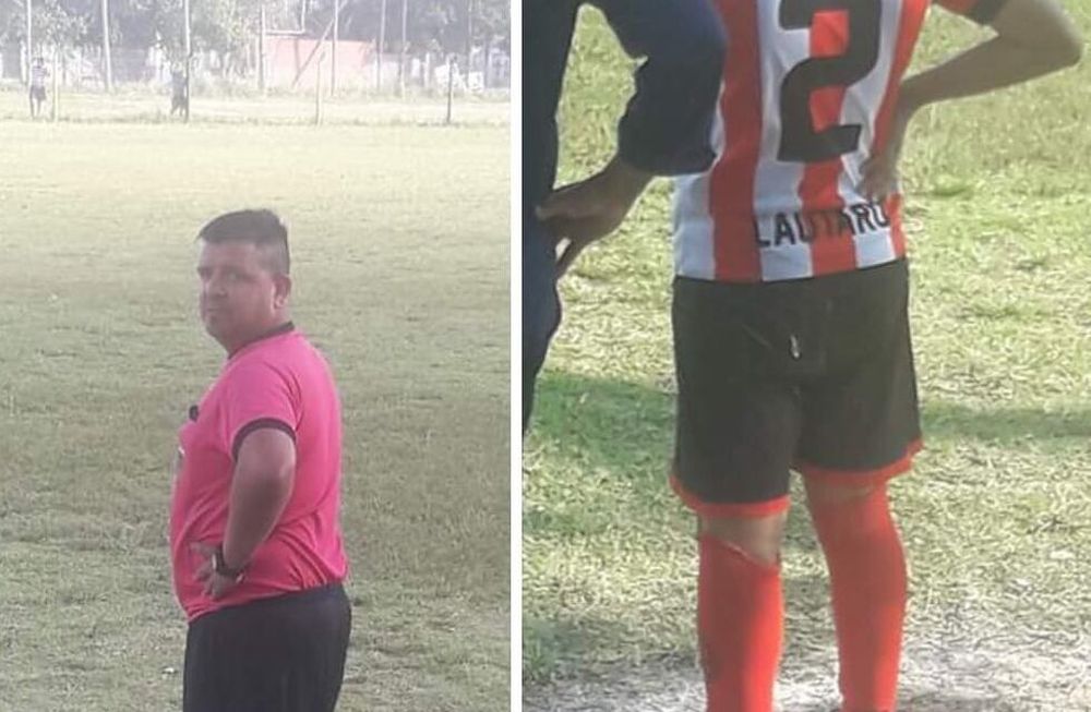 Un gesto noble: un juez de línea le prestó sus botines a un nene para jugar un partido