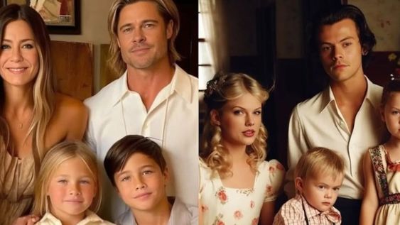 Los hijos de Aniston y Pitt junto a los de Taylor Wsift con Harry Styles.
