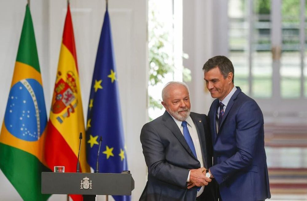 Lula Da Silva y Pedro Sánchez, presidente de Brasil y presidente del Gobierno de España, respectivamente, durante el encuentro que tuvieron esta semana.